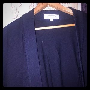 Navy blue plus sized genuine Burberry cardigan